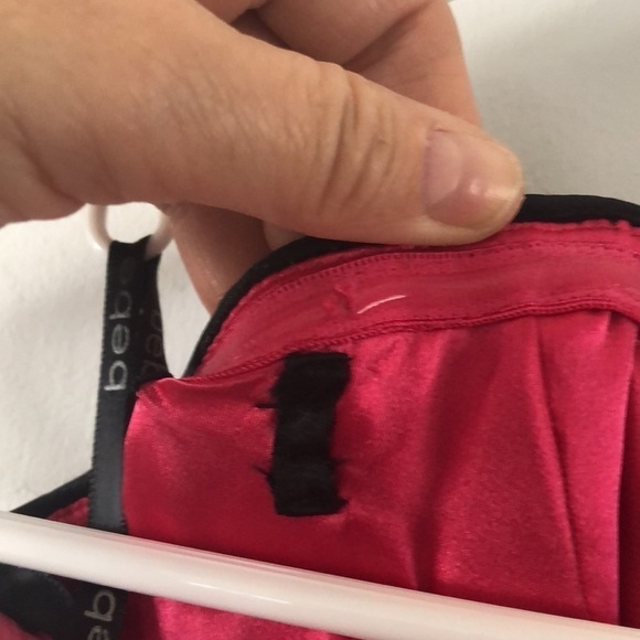 NEW Bebe Black Lace Pink Tulle Prom Winter Formal Dance Fit & Flare Mini L Dress - Picture 11 of 16